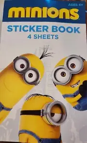 MINIONS STICKER BOOK - 4 SHEETS - NEW