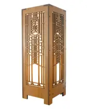 Frank Lloyd Wright Robie Art Glass Lightbox Accent Lamp Cherry wood