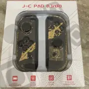 J-C PAD Left and Right Nintendo Switch Controllers Black/Gold JoyCons. NEW