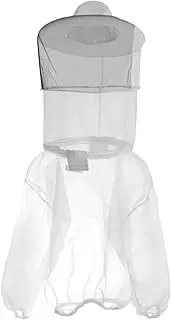 [Generic] Beekeeper Jacket, Beekeeper Suit, Jacket for Men And Women with Hat, Hood, Beekeeper Top, White, Ventilated Beekeeper Suit