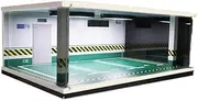 Car Garage Protective Organizer Scene Parking lot garage model scene 1:24 Three parking spaces with light and acrylic toy alloy car model acrylic storage dustproof cabinet ornaments Simulation parking