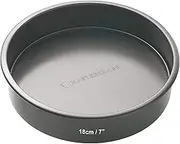 MasterClass KCMCHB22 18cm Loose Based Sandwich Tin with PFOA Non Stick, Robust 1mm Thick Carbon Steel, 7 Inch Round Cake Pan, Grey