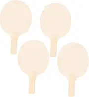 Totority 4Pcs DIY Table Tennis Paddle Blanks Unfinished Rackets for Adults Paintable Surface for Crafting Unique Table Tennis Paddles