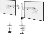 Dual Monitor Arm White - Dual Monitor Desk Mount for Computer Monitors, VESA ...