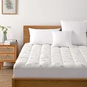 Dreamaker 1000GSM Bamboo Covered Mattress Topper Double - Hypoallergenic Ultra-Soft Bamboo Cover Mattress Pad Memory Resistant Ball Fibre Pillow Top Underlay Antimicrobial Fully Fitted Skirt