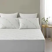 Dreamaker Bamboo Blend Knitted Waterproof Mattress Protector, Natural Anti-micorbial & Hypoallergenic, Fully Fitted Deep Skirt, Breathable Rustle Free TPU Layer Protection - Single Bed
