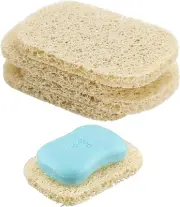 4 Pack Beige Soap Saver Draining Lift Pad 2.9" X 4.5" PVC Non-Bpa Non-Slip Durab