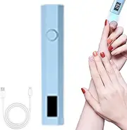 UV Light for Gel Nails Single Finger, LED Display Small Light Pen for Nails, Portable Cordless Handheld Glue Dryer Lamp with 2 Timer for Women Stickers