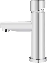 Meir Round Pinless Basin Mixer - Streamlined Handle for Effortless Temperature and Flow Control, 35mm Cartridge for Long-Lasting Everyday Use, Solid Brass Design - Polished Chrome