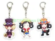 Set of 3 Anime Acrylic Keychain Portgas D. Ace Sabo Monkey D. Luffy v2