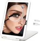 Rechargeable Travel Makeup Mirror with Lights, Portable Lighted Vanity 10X Magni