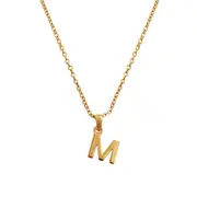 Culturesse 50cm Initial M Pendant 24K Gold Plated Necklace Fashion Jewellery