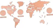 World Hanging Clock World Map Wall Clock Modern Wall Art Safe Easy to Install