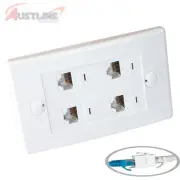 Cat6 4Port Keystone Wall Plate 4Gang RJ45 Network LAN Cat 6 Coupler F/F Kw4C6ff