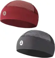 Low-Profile Cooling Helmet/hard hat Liner, Amaranth Red + Black Strips