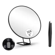 30X Magnifying with Stand Tweezers Magnified Makeup with 3 Suction Cups4233