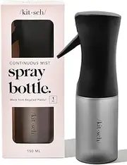 Kitsch Continuous Spray Bottle for Hair, Mister Spray Bottle with Ultra Fine Water Mist Sprayer for Plants Home Essentials & Cleaning, Barber Small Spray Bottles 5 oz Made from Recycled Plastic, Black