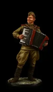 Tin soldier Museum (TOP) Lieutenant of the Red Army with accordeon, 1944-45 WW2