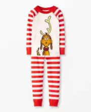 Hanna Andersson Kids Dr. Seuss Grinch Max the Dog Long John Pajama Set 8 NWT
