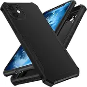 ORETech Designed for iPhone 11 Case with [2 x Tempered Glass Screen Protector] [Full Camera Lens Protection] Square Edge Shockproof Soft TPU+Hard PC Anti-Slip Phone Case for iPhone 11 Case-6.1" Black