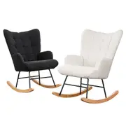 Levede Rocking Chair Nursery Rocker Accent Tub Boucle Armchair Lounge Fleece