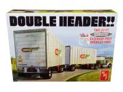 1/25 Scale Model Kit AMT Trailmobile Double Header Tandem Van Trailers