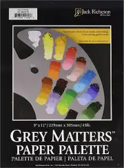 Grey Matters Paper Palette (50 Sheets), 9" X 12" Paper for Paint Mixing