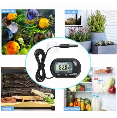 Aquarium Digital Thermometer Fish Tank Salt Water Terrarium