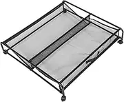 KITANDOVE Iron Bed Storage Organizer Underbed Storage with Wheels Multi-purpose Rolling Cart for Room