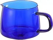 SHOWERORO 1pc Coffee Set Beverage Storage Cup Clear Drinking Cups Water Cup Creamer Pitcher Coffee Creamer Coffee Dripper Pot Syrup Coffee Portable Kettle Coffee Kettle Milk Cup Glass Blue