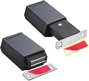 2 Pack Heavy Duty Push Latch & Lock for Hidden Door Touch Latches and Catch Magnet Push Release Drawer Pull Tip, Black Easy Install Easy to Use