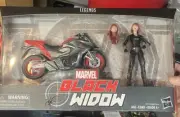 MARVEL LEGENDS THE BLACK WIDOW FIGURE W/MOTORCYCLE MIB VHTF BLACK WIDOW CLASSIC