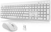KOORUI Wireless Keyboard and Mouse Combos, 2.4G Silent Full Size Keyboard Mouse