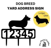 Corgi Yard Address Sign with Stakes (Pembroke & Cardigan Welsh Corgi) - Made in