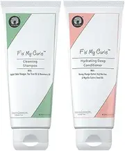 Fix My Curls Travel Size Cleanse & Condition Bundle with Cleansing Shampoo,Hydrating Deep Conditioner for Curly and Wavy Hair suitable for all porosity 2A to 4A hair 50 G Each