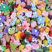 100 Mixed Resin Cartoon Embellishment Flatback Button Cabochon Craft Decor 2-3cm