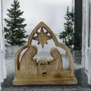 Hand-Carved Rustic Mango Wood Nativity Scene | Christian Catholic Christmas