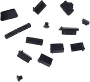 13Pcs Port Dust Moistureproof Charger Port Protector for Laptops Computers Durable Silicone Accessories in Black for Dust Prevention