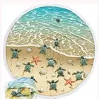 Sea Turtles round Microfiber Beach Towels Oversized for Adults,Blue Extra Large