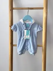 Vintage Bonds Baby Wondersuit Toweling Poodelette Blue 00 Bear 3-6 Months