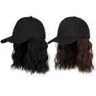 Sun Cap Baseball Cap Bob Hair Wig Medium Long Short Curly Wave Hair Travel