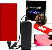 Ourbest EL Sheet Lights, Soft Electroluminescent Panel Light Luminescent Paper Sheet DIY Lights Cuttable 3 Modes Continuous/Slow Flash/Fast Strobe,5 * 2inch (red)