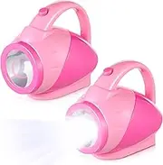 Nosiny 2 Pieces Kids Flashlights for Toddlers Pink Girls Plastic Flashlights with Easy Grip Handle Toddlers Camping Essentials for Kids Boys Girls Gifts
