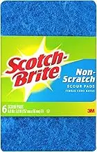 Scotch-Brite SBNSSP6PK Non-Scratch Scourer Pads 152mm x 96mm (6 pack), Blue