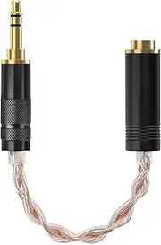Geekria 3.5mm Stereo Male to 4.4mm Balanced Female Headphones Plug Adapter, 4N OCC Copper and Silverplated Upgrade Conversion Audio Dongle Plug (0.52ft)