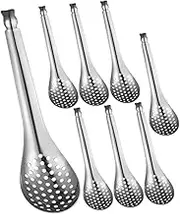 Gatuida Cooking Slotted Spoon Set 8 Pcs Stainless Steel Fish Roe Sieve Spoon for Condiment Serving