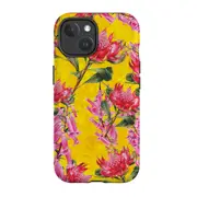 For iPhone 15 Tough Case Compatible with MagSafe Flower Pattern