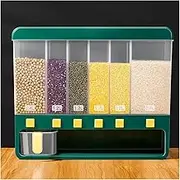 LeoLeoyy Dispenser Rice Container Grain Storage Jar Cereal Dispenser Rice Bucket Food Container Kitchen Organizer (Color : Green) (Green)