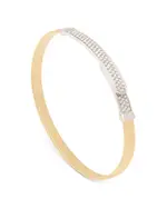 Marco Bicego 18K Yellow & White Gold Masai Diamond Pave Coil Thin Bangle Bracelet