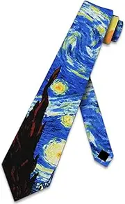 [Three Rooker] Starry Night Ties Art Vincent van Gogh Neck Ties